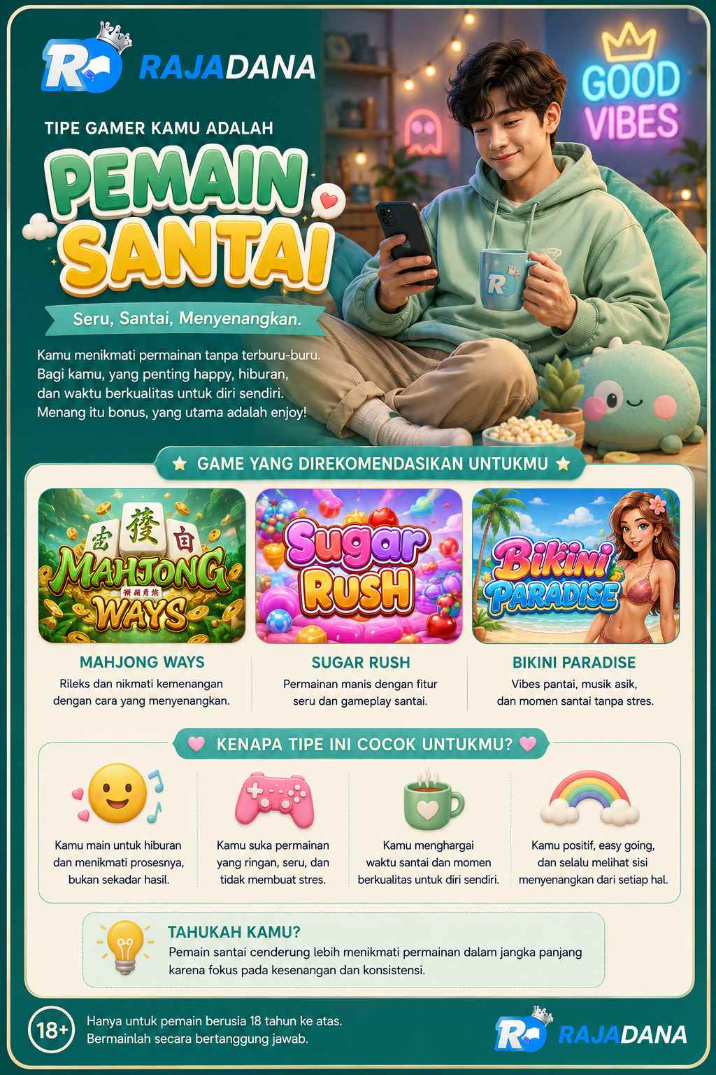 Pemain Santai, tipe gamer casual low volatility
